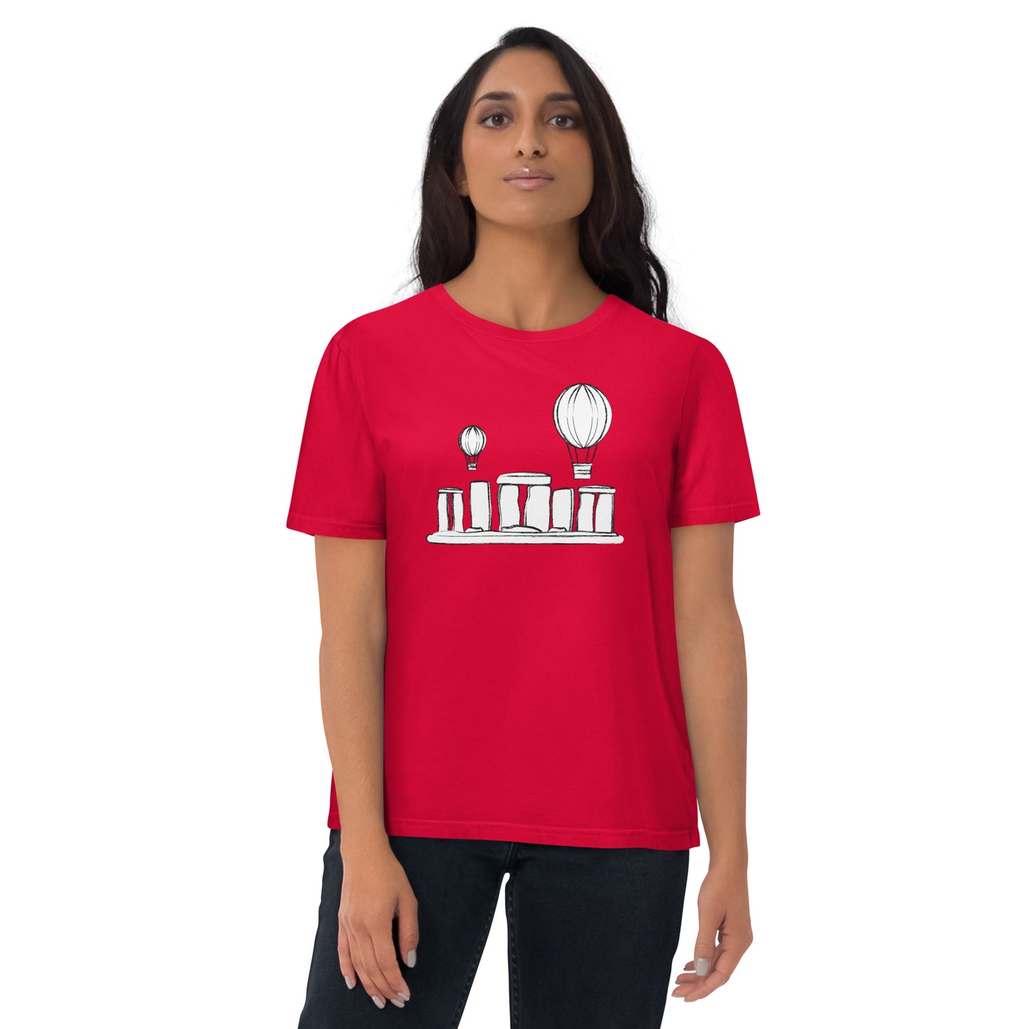 STONE HENGE - UNISEX ORGANIC COTTON T-SHIRT RED