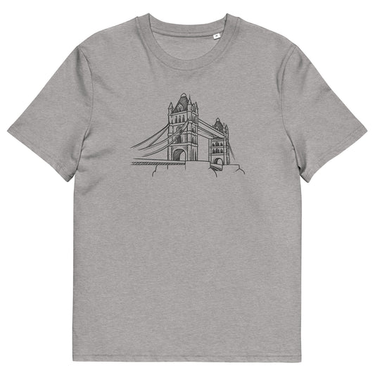 LONDON BRIDGE CARTOON - UNISEX ORGANIC COTTON T-SHIRT gray