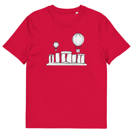 STONE HENGE - UNISEX ORGANIC COTTON T-SHIRT RED