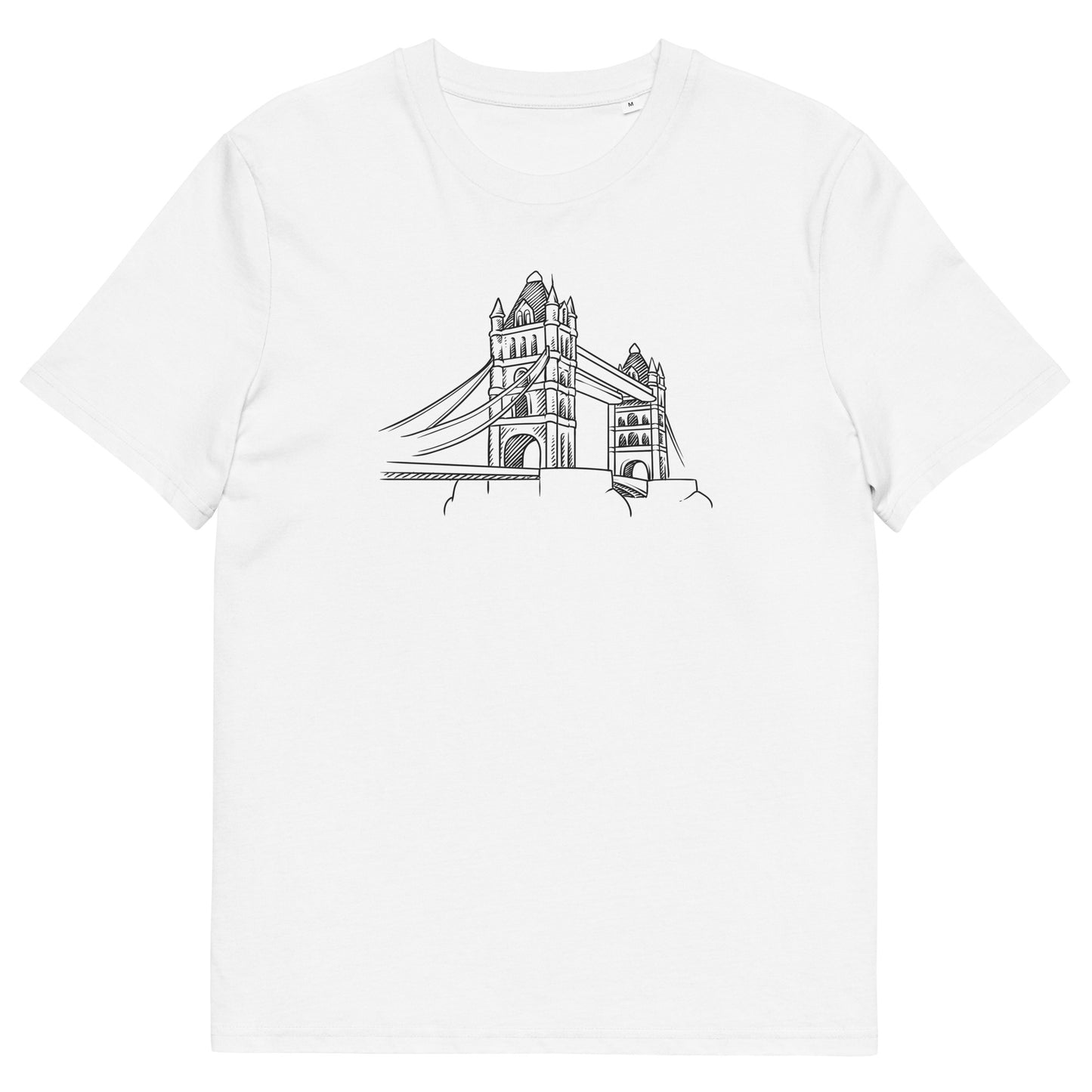 LONDON BRIDGE CARTOON - UNISEX ORGANIC COTTON T-SHIRT white