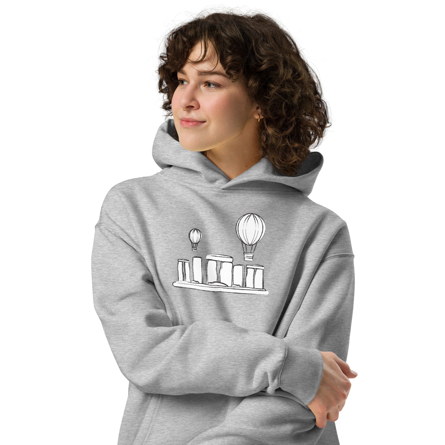 STONE HENGE- UNISEX oversized hoodie gray