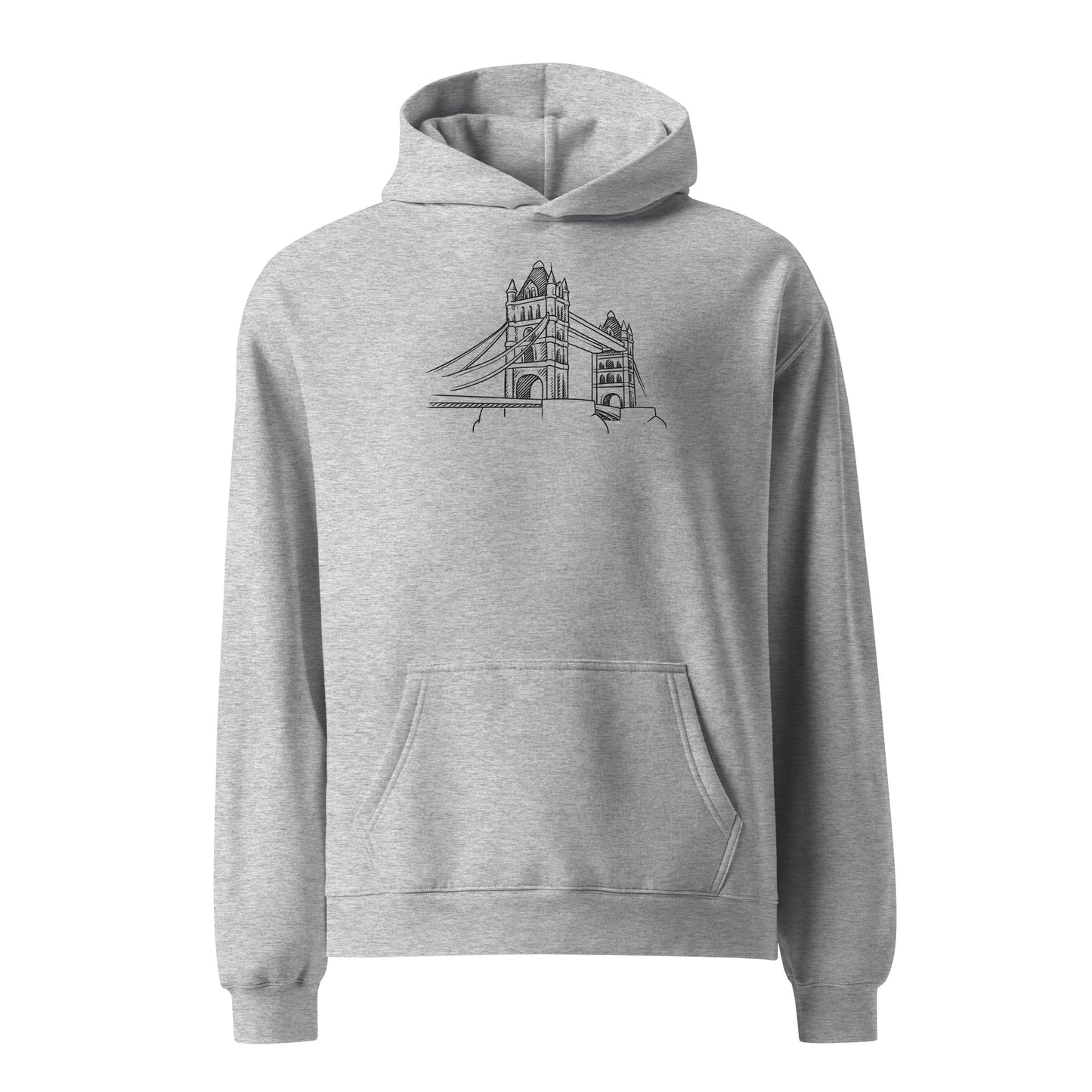 LONDON BRIDGE- UNISEX OVERSIZED HOODIE GRAY