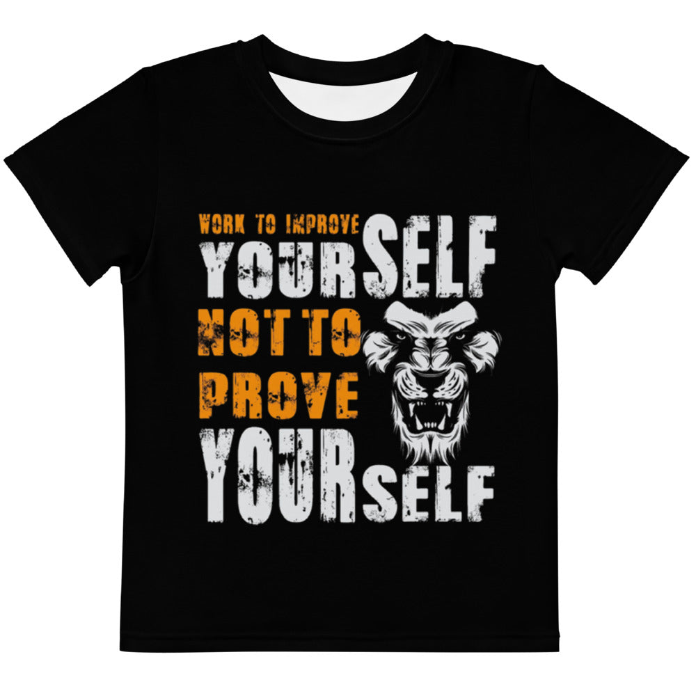 Lion Motivational -Kids crew neck t-shirt