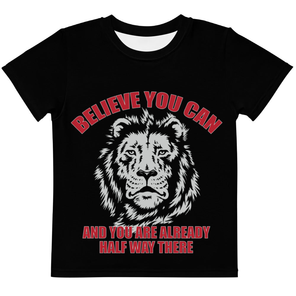 Lion motivational - Kids crew neck t-shirt